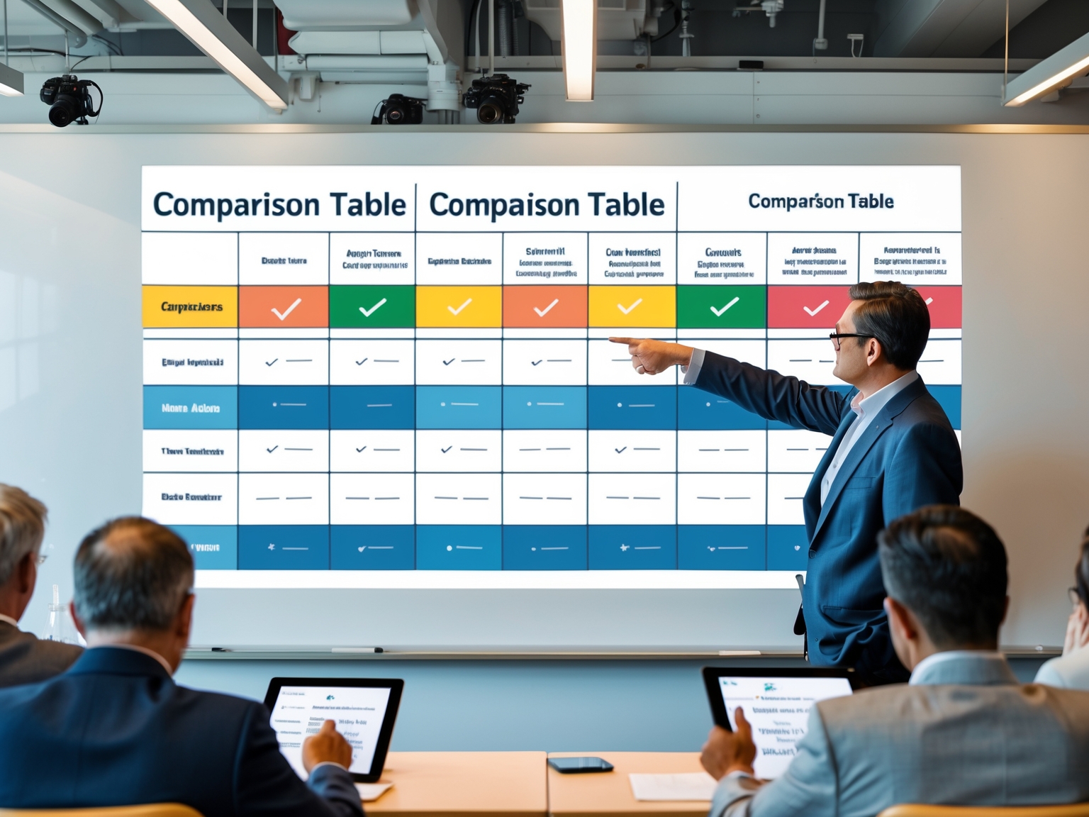 Presenter demonstrating AI tool comparisons