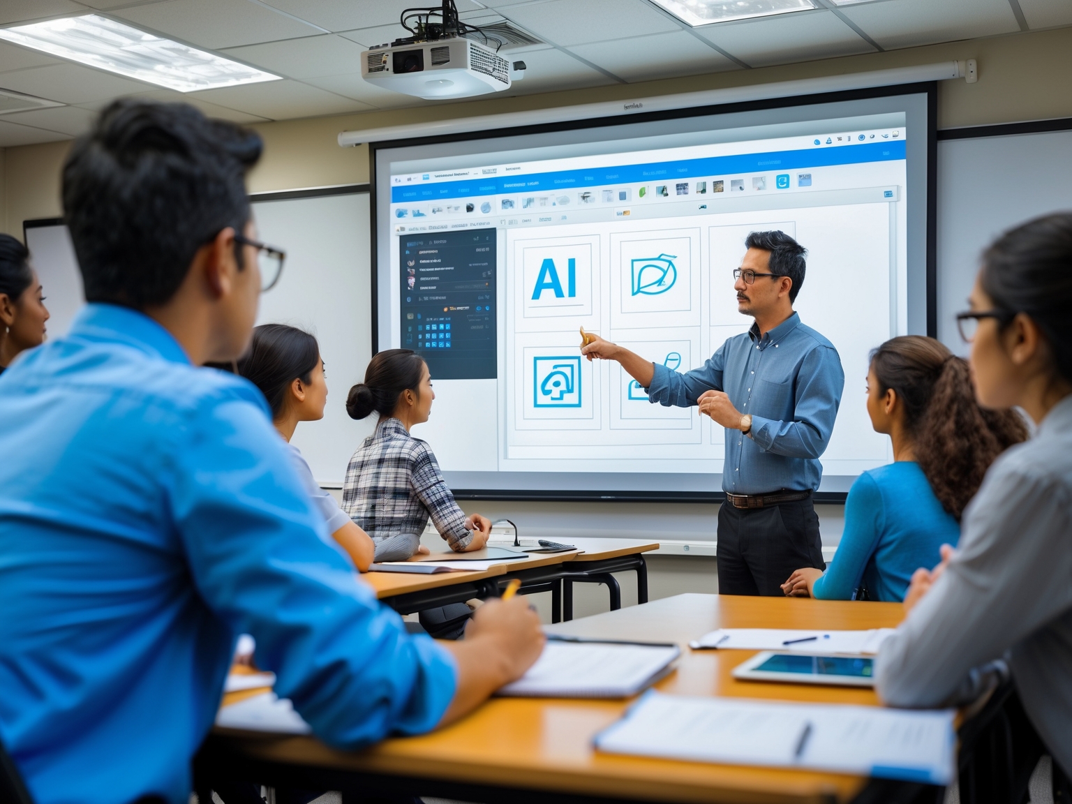 Instructor teaching AI tool tutorials
